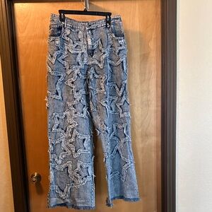 Oli & Hali Patchwork Star Denim Jeans; Size L